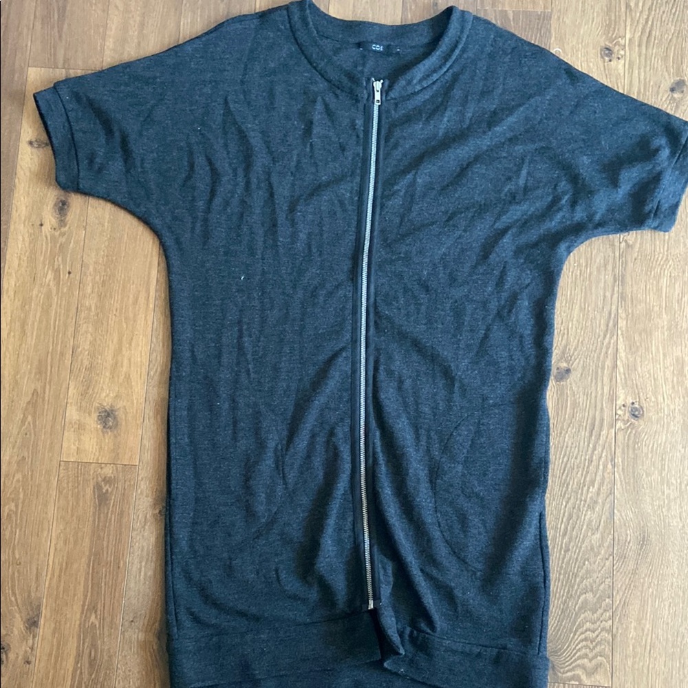 COS Charcoal Zip-Up wool dress